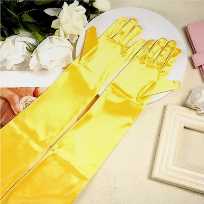 Produktbild von Lange Damenhandschuhe, 52 cm lange Satinhandschuhe für den Abend