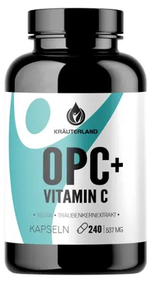 Produktbild von Kräuterland OPC mit Vitamin C 240 Kapseln vegan