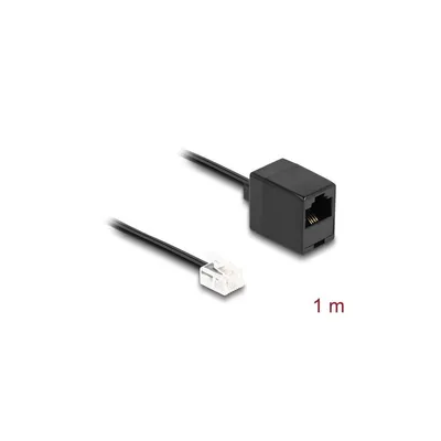 Produktbild von Delock Telefonkabel RJ11 Stecker zu RJ45 Buchse schwarz 1 m