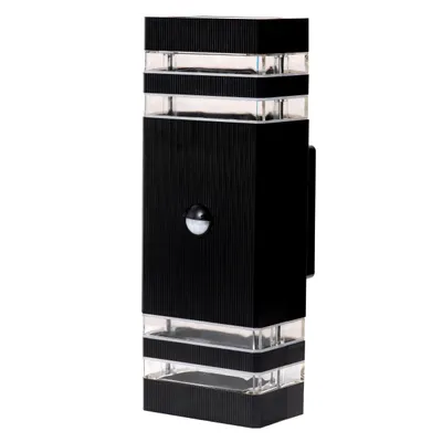 Produktbild von MasterLED Gartenleuchte LED Inez 29.5cm - 2xGU10 - Schwarz - IP65 mit Bewegungsmelder - Außenwandleuchte für Fassade - Terrasse - Außenwand