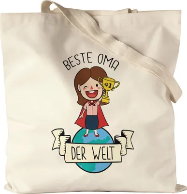 Produktbild von Beste Oma der Welt Jutebeutel Stoffbeutel Canvas Omi Großmutter Geschenkidee Geburtstag Enkel Enkelin Enkelkinder