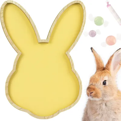 Produktbild von Osterdekoration, Hasenmuster 30.5x21.5 cm Ostern Deko Ostern Tablett Gelb