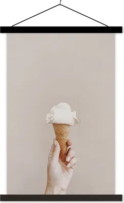 Produktbild von MuchoWow® Textilposter Sommer - Eiscreme - Weiß 120x180 cm mit schwarzem Rahmen - Fotos