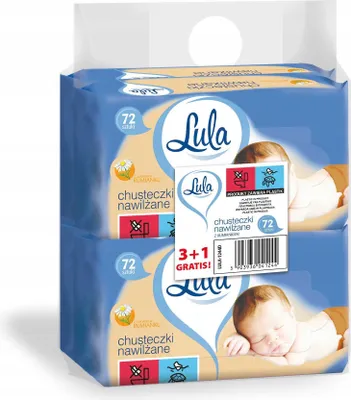 Obrázok produktu pre LULA vlhčené obrúsky s KAMILLE 72 kusov 3 kusy + 1 kus zdarma