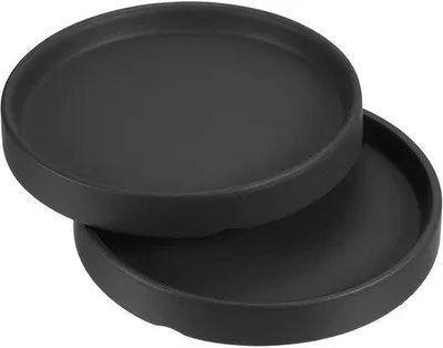 Produktbild von Pflanzentöpfe Untersetzer 15,8 cm - 2 Stück Keramische Runde Blumentöpfe Schwarz