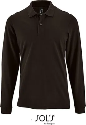 Produktbild von SOLs 02087 | Herren Long-Sleeve Piqué Polo Shirt Perfect - Farbe: Black - Größe: 4XL