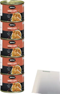 Produktbild von Menzi Serbische Bohnensuppe (5x200ml Dose) + usy Block