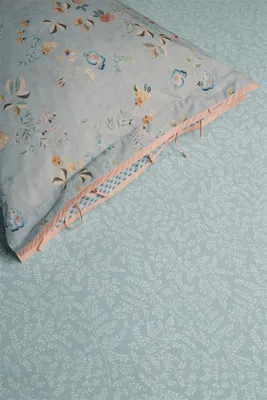 Produktbild von Pip Studio Spannbettlaken Leafy Farbe Blue Grey 140x200/220