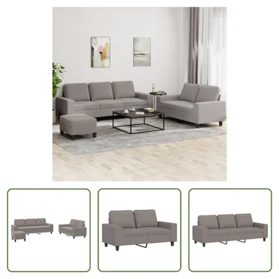 Produktbild von The Living Store 3-tlg. Sofagarnitur Taupe Stoff