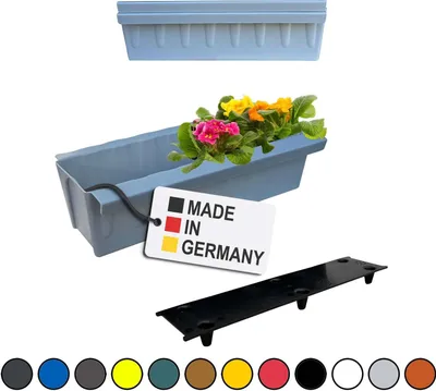 Produktbild von BURI 2 Euro-Paletten Blumenkästen-Einsätze inkl. Bewässerungsmatte | mit Hängesystem zum Einhängen | 37,3cm Grau | Pflanzkasten für Europalette Palette | Balkonkasten | Blumentopf | extrem stabil