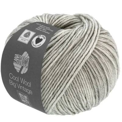 Produktbild von Lana Grossa Cool Wool Big VINTAGE 50 g Ton-in-Ton gefärbte Wolle in Vintage-Optik 120 m Farbe 7169 - Hellgrau