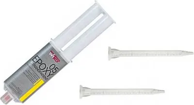 Produktbild von WIKO 2K Epoxy Epoxidharz Klebstoff 5 Minuten 25 ml - 1 Stk inkl. 2 Mixtüllen und Nitrilhanschuhe für Metall Beton Holz Glas Kunststoff Keramik Graphit PU