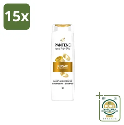 Imagen del producto de 15 champús Pantene Pro-V Repair & Protect, 250 ml, pack de ahorro, 15 unidades