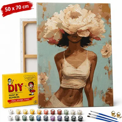 Imagen del producto de Cuadro para pintar por números con marco, "Belleza floreciente", 50 x 70 cm