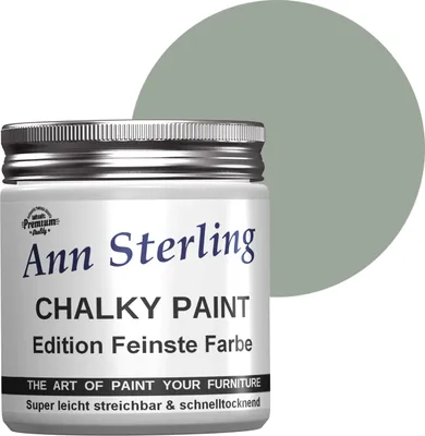 Produktbild von Ann Sterling Kreidefarbe Shabby Chic Farbe: 250ml. Lack Chalky Paint - Smoked Green