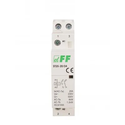Obrázok produktu pre Modulárny stýkač 25A 2xNO 24V AC ST25-20 24 V 35 mm lišta Modulárny F&F