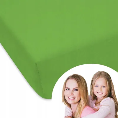 Produktbild von Designpremium Jersey Spannbettlaken mit Gummizug Grün 160x200 cm