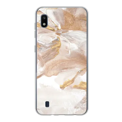Produktbild von MuchoWow® Handyhülle Schutzhülle Hülle für Samsung Galaxy A10 Wasserfarbe - Gold - Braun Silikon Softcase Handy Hülle - Schutzhülle