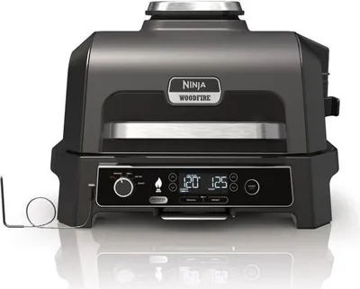 Image de Barbecue Électrique Fumoir Ninja Woodfire Pro XL, OG850EU, 4 Programmes de Cuisson, Thermosonde Intégrée