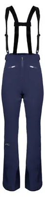 Imagen del producto de Pantalón de esquí para mujer KJUS Core Embrace, color azul, talla 36, con tirantes ajustables