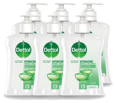 Productafbeelding van 6 x Dettol antibacteriële handzeep - Aloë Vera - 250 ml - Voordelingsverpakking - 6 stuks