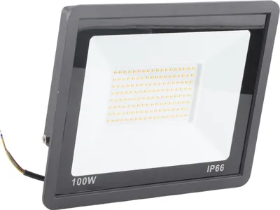Image de 100W LED Floodlight 3000K Warm White IP65 Waterproof Flood Lights Outdoor with Tempered Glass Cover for Courtyard (Projecteur LED 3000K Blanc Chaud pour Cour)