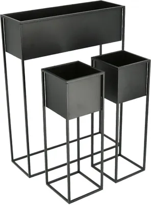Produktbild von 3.11 Pflanzgefäß auf Ständer - 3er Set - 60x80cm (1x), 60x20cm (2x)