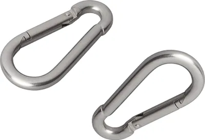 Productafbeelding van 2 stuks karabijnhaakjes, metalen karabijnhaakjes voor kamperen en tenten, 8x80mm
