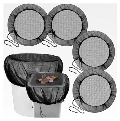 Produktbild von Regentonnen Netz, 4 Stück, Hochwertige Abdeckung für Regentonnen, Verstellbares Netz, Wetterfester Mückenschutz, Schutz vor Laub und Insekten (95 cm)