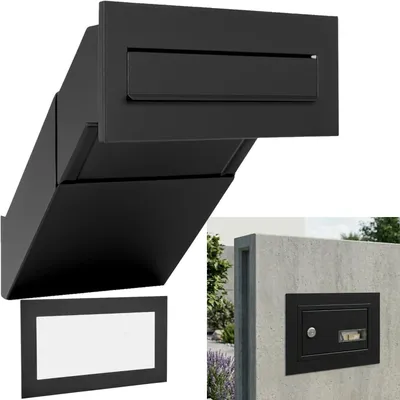 Produktbild von Einbaubriefkasten XXL - Wanddurchwurf - Wetterbeständig - Verzinkter Stahl - 305 x 135 mm