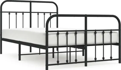 Produktbild von vidaXL Bettgestell mit Kopf- und Fußteil Metall Schwarz 120x190 cm