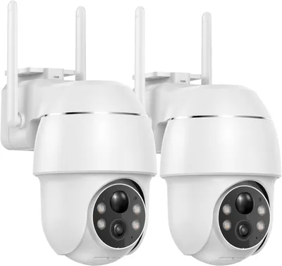 Produktbild von 2 Stück 2K Überwachungskamera Aussen Akku, 355°/90° Schwenkbar, Kabellose WLAN IP Kamera Outdoor mit Nachtsicht in Farbe, Personen-/Bewegungserkennung