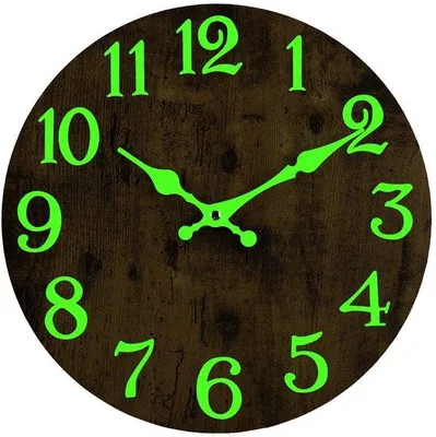 Produktbild von Silent LED Wanduhr, Stille, 30 cm, Holz, Landhausstil, Batteriebetrieben, Wanduhr mit LED-Licht, Dekorative Wanduhr für Küche, Haus, Schlafzimmer, Büro