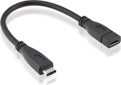 Produktbild von ROLINE USB 3.2 Gen 2 Typ C Kabelverlängerung, USB C-C, ST/BU, 4K UHD-1, 10Gbit/s, 100W, schwarz, 0,15 m