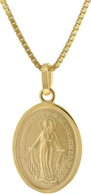 trendor 51945 Milagrosa Anhänger Gold 585 Madonna + Vergoldete Silberkette 1