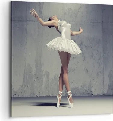 Produktbild von Bild auf Leinwand - Leinwandbild - Einteilig - Ballerina Weiß Wand - 60x60cm - Wand Bild - Wanddeko - Wandbilder - Leinwanddruck - Bilder - Wanddekoration - Leinwand bilder - Wandbild - AC60x60-4344