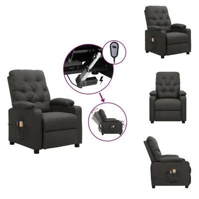 Obrázok produktu pre masážne kreslo vidaXL Electric Dark Grey Fabric - Masážne kreslo