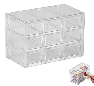 Imagen del producto de Omgoods - Organizador de escritorio transparente con 9 compartimentos