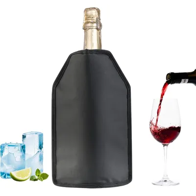 Produktbild von Tragbare Flaschen-Kühlmanschette, Weinkühlhülle für Bier, Wein und Softdrinks, auch als Champagner-Kühler geeignet