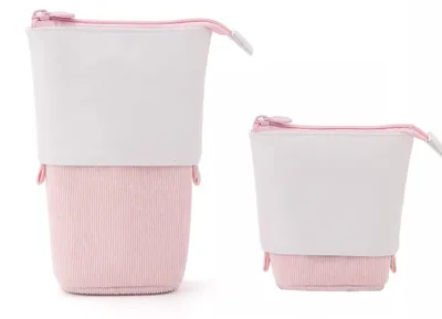 Produktbild von Federmäppchen mit Reißverschluss, 2-in-1 Federmäppchen und Stiftehalter, erweiterbar, für Mädchen und Teenager.