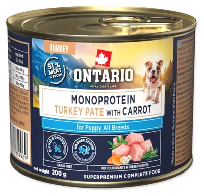 Productafbeelding van Konzerva Ontario Puppy, monoproteïne, kalkoenpaté met wortel, 200g