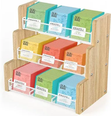 Produktbild von Holzteeorganizer 3-lagig für Küche Büro