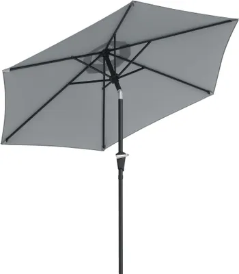 Image de Outsunny Parasol de jardin Parasol droit hexagonal inclinable ? 2,3 x 2,16H m mšŠtal polyester haute densitšŠ gris