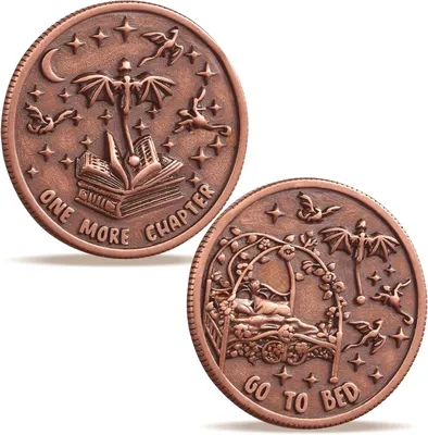 Productafbeelding van Just one more chapter coin GamerBookish gifts for book lovers - Unieke book coin flip merch & bookish munten cadeaus