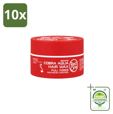 Immagine prodotto di 10 confezioni di cera modellante per capelli Red One Cobra Aqua, per una tenuta massima, formato da 150 ml, confezione grande (10 pezzi)