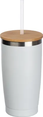 Produktbild von Edelstahl To Go Trinkbecher mit Trinkhalm / 500ml / Farbe: weiß