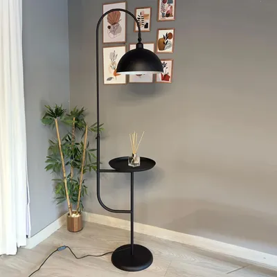 Produktbild von Moderne Stehlampe aus Metall mit E27, Schwarz Verstellbarer Lampenschirm