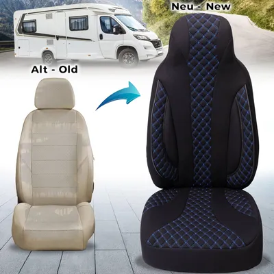 Immagine prodotto di Coprisedili e protezioni per furgoni camper, specifici per il modello Mooveo Van Transit | Coprisedili anteriori su misura | Adatti per camper semintegrali, furgoni e camper con cabina a letto | Coprisedili per il sedile del conducente e del passeggero