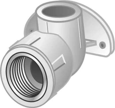Produktbild von KE Kelit KE83, KELEN, PP-RCT, Wandscheibenwinkel 90°, mit IG, 20x1/2", 1 Stk.