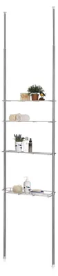 Produktbild von CARO-Möbel Teleskop Badregal DUNJA Standregal Allzweckregal höhenverstellbar 250-280 cm 3 Ablagen 1 Korb verchromt